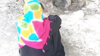 Indian Muslim hijab college girl sex on road with Indian Desi bike man sex hard with clear Hindi audio