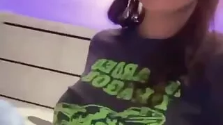 Busty teen in a tiny bikini gets naughty