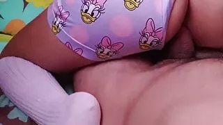 He fuck me with my pajama on and my stockings for the cold, penis without a condom penetrates me very rich