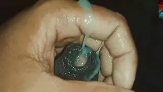 Asian black dick extremely intense orgasm cum at bathroom