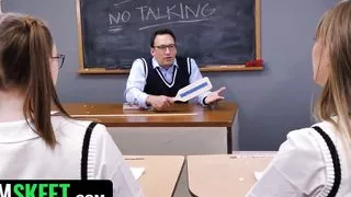 Wicked Rebels Angel Youngs & Samantha Reigns Get Spanked In Detention By Thirsty Nerdy Professor - Innocent High