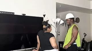 Kendale The Construction Worker Have A Delightful Time At Work With A Pretty Thick Lonely Ebony Student Full Video On Faphouse