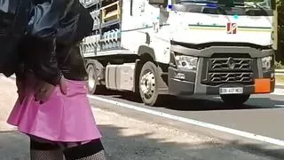 French sissy Sophie does the roadside whore