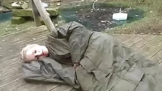 Military sadist and dominant girlfriend together distress an innocent blonde girl