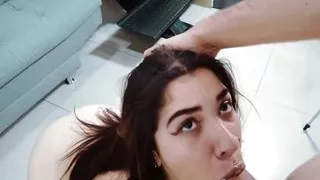 I covered her pretty face after facefucked her - RegularGuyAdventures