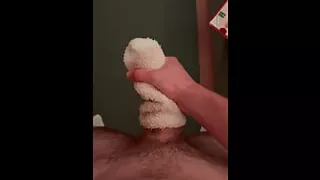 Cum into a used fuzzy sock