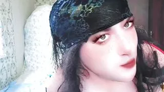 Pretty Ladyboy In Belly Dancer Dress Homemade Hot Blonde Model