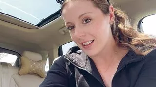 Masturbating with a pink dildo in the back seat of my car