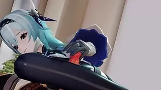 Genshin Impact - Eula - Kneejob + Handjob