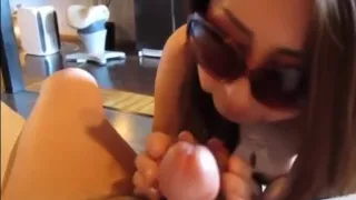 asian girl gives awsome blowjob 
