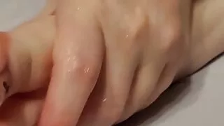 On the Bed Rubbing Vaseline on My Toes and Soles