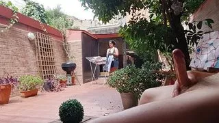 I pulled my dick out while my stepmom was folding laundry and this is what happened...