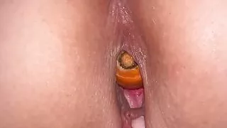 Carrot deep inside my pussy