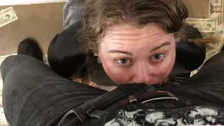 Stripper goes further sloppy wall face fuck