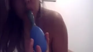 Turkish Girl Filming Herself With Brush