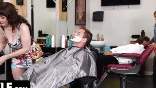 Best MILF Barber In Town Melody Mynx Gives Her Client A Boner And A Blowjob - MYLF