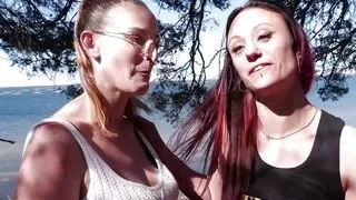 Arianna, a pretty brunette, has her first threesome