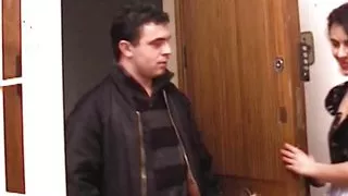 Maid With Hairy Pussy Fucks 2 Dicks at Hom