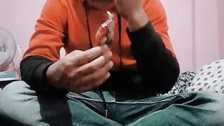 Dad freind hard masturbating