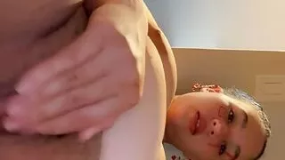 Sexy elf Egirl plays with her tight pussy