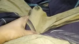 Desi boy Cock rubbing under lungi