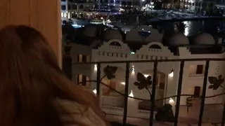 Public fuck teen slut on hotel balcony