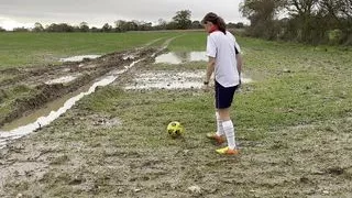 Muddy football practise