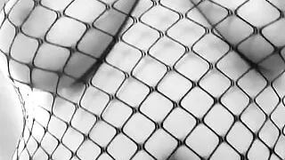 Bbw sub slut fucks a BBC dildo.  Dirty fat Spanish milf in fishnet dress.