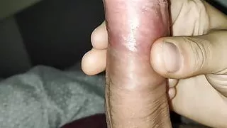Uncut dick cumshot