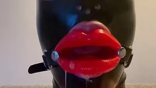 TouchedFetish - Latex Doll Sissy Femboy with Lip Gag & Mask drools