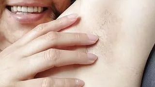 Wife with hairy armpits handjob the small penis