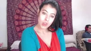 I show my tits while my stepbrother works behind me