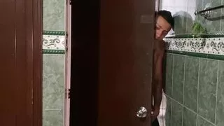 My Cousin Always Looks For Me When I'm In The Shower To Milk His Small Cock.