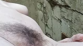 Hairy pussy in utility room