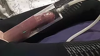 Pump and cum - Milked by the machine.