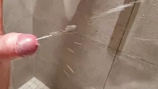 massive cumshot in public unisex shower