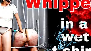 Femdom Wet T Shirt Hard Whipping Spanking Crop Cane Ass Hook Flogging Bondage BDSM Discipline Milf Stepmom