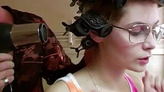 A cute German teen loves eating all the cum from a long rod