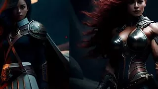 Muscle Fantasy girls muscle growth in a laboratory