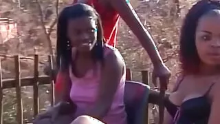 Hot Black Ebony Cheerleaders College Frat Fun BBQ Turns Wild Sex Orgy