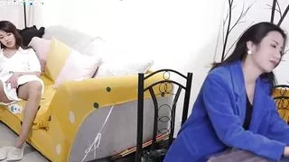 Petite Asian model with big nipples take off her sexy pants teasing the big cock to fuck her wet pussy