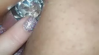 Fingering with butt plug in