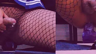 18 year old latina slut cums and her ass gets filled with a creampie