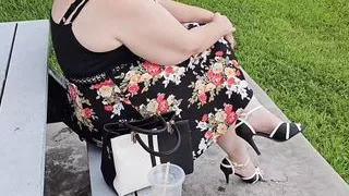 Perverted stranger in park try to get me to take my panty off