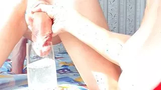 Handjob oiled massage fresh sperm for old lady collection