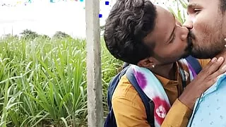 Indian Forest Outdoor Jungle sugarcanel field Kissing.