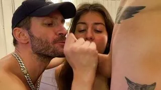 Hot Bisexual Threesome - Guys Fuck Step Sister - 3.55