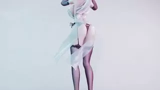 Cute Girl in Sexy Tights Dancing