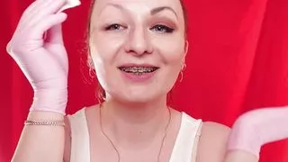 ASMR: face fetish, removing make-up & nitrile medical gloves - Arya Grander