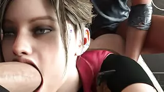 She likes it with two cocks - Animation